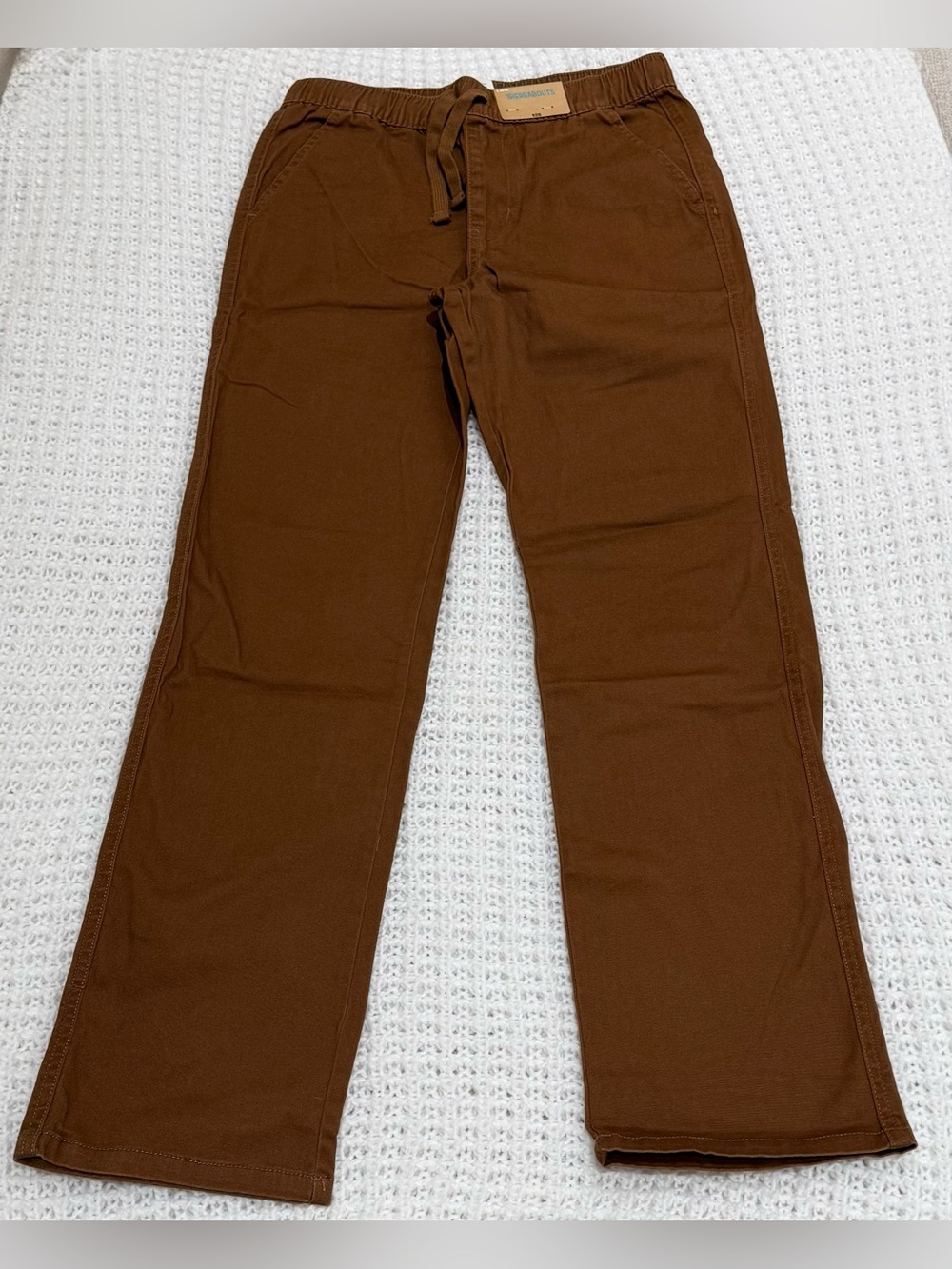 Thereabouts boys pull-on pants adjustable waist in pony brown size L.